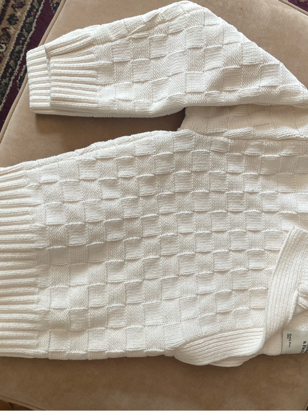 Abercrombie & Fitch Cream Notch-Neck Sweater - Picture 4 of 5